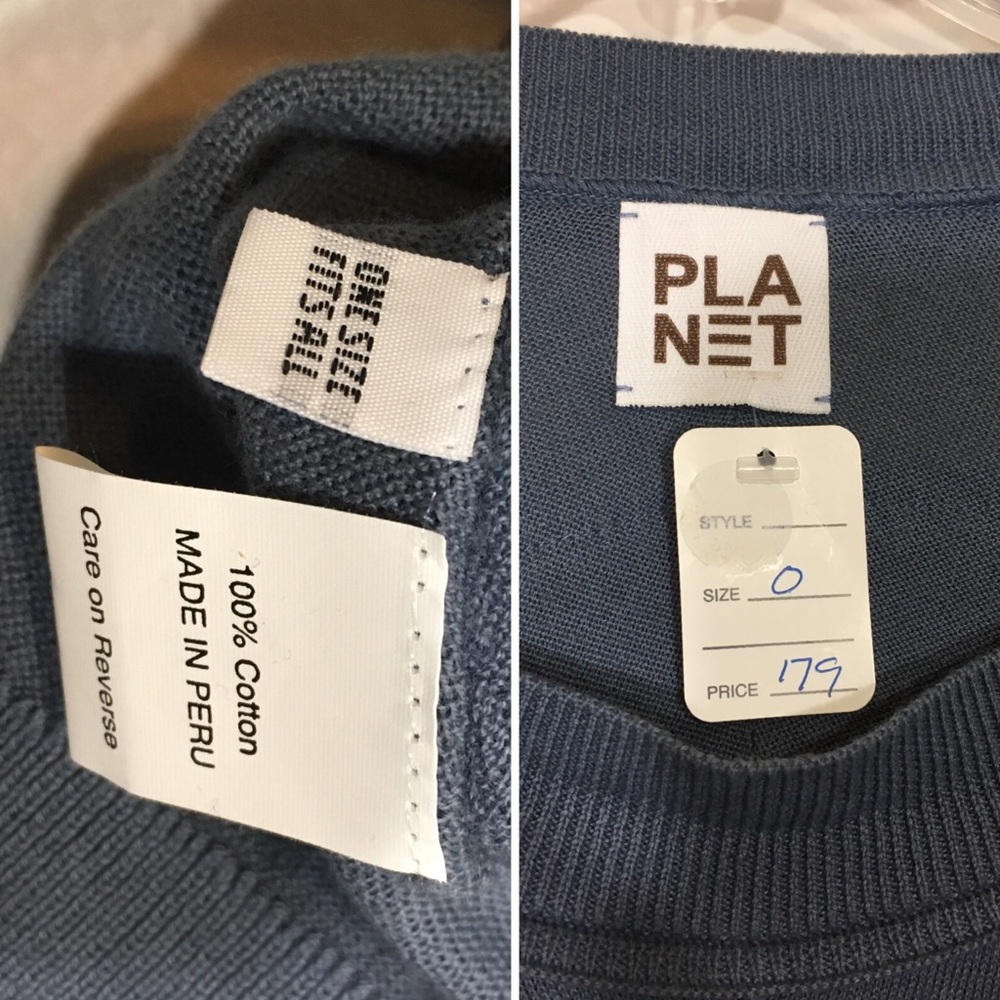 PLANET Oversized Top Uneven Knit Modern Urban Blue - Picture 7 of 8